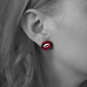 COPY - Vampire Lips Stud Laser Cut Earrings